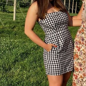 Abercrombie black and white gingham dress
